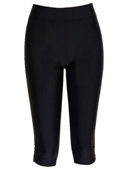 Women's Plus Size UPF 50+ 3/4 Length Swim Leggings | Sun Protection Over-the-Knee Swim Shorts