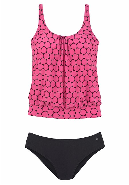 Plus-Size Blouson Tankini Set with Modest Coverage